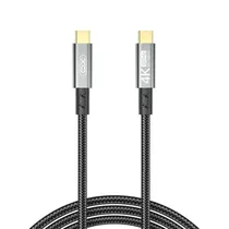 Cabo Fast Charging Xo GB020 Type-C/ Type-C 1M/ Metal 100W/ 20GBPS 4K/ 60HZ - Prata