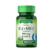Vitaminas Nature's Truth K-2 + MK-7 Complex 50 Cápsulas