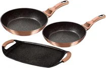 Conjunto de Frigideiras Berlinger Haus Metallic Line Rose Gold Edition - BH-1669 (3 Peças)
