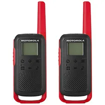 Walkie Talkie Motorola T210 FRS / GMRS / 20 Milhas / Bivolt - Preto / Vermelho