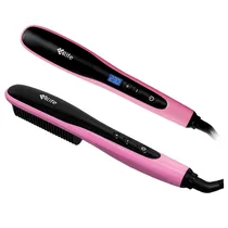 Escova Elétrica Alisadora 4LIFE Flowease FL1850P / 45W / 230º / Bivolt - Rosa/ Preto