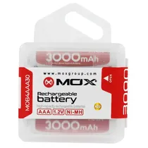 Pilha Recarregável AAA Mox MOB4AAA30 de 3.000 Mah 1.2V - 4 Unidades