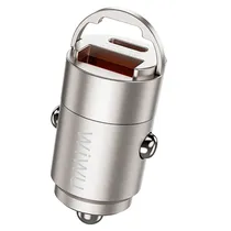 Carregador Veicular Wiwu Nano WI-QC028 USB-A/USB-C 30W - Titânio