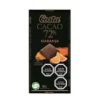 Costa CH/Cacao 72 En Barra Naranja 80 GR