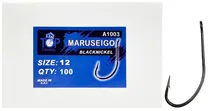 Anzol Top Fishing Maruseigo Black Nickel 12 com 100 Pçs